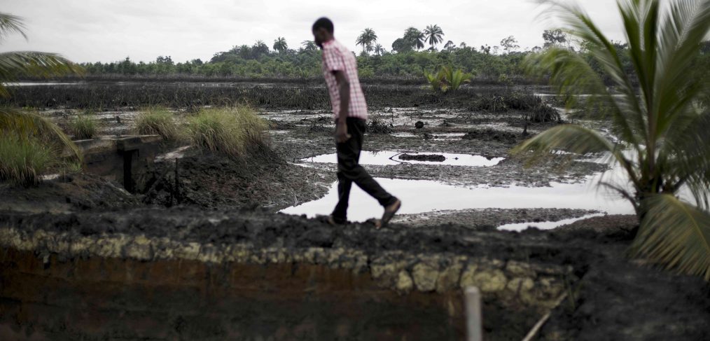 Oil spill, Ogoniland, Nigeria. Photo by Luka Tomac/Friends of the Earth International on Flickr