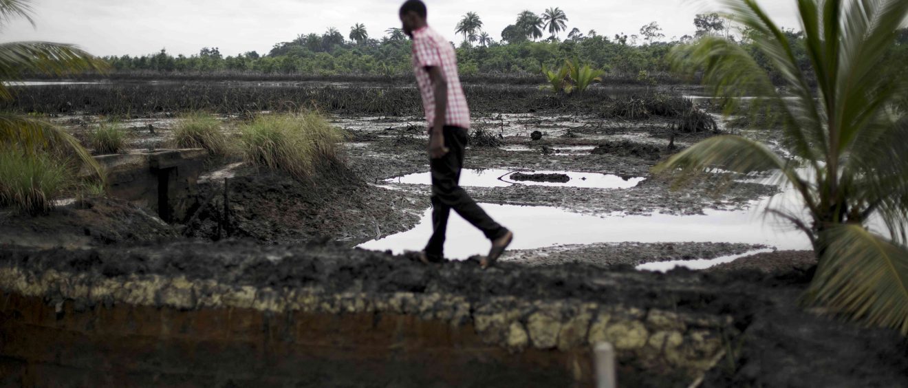 Oil spill, Ogoniland, Nigeria. Photo by Luka Tomac/Friends of the Earth International on Flickr